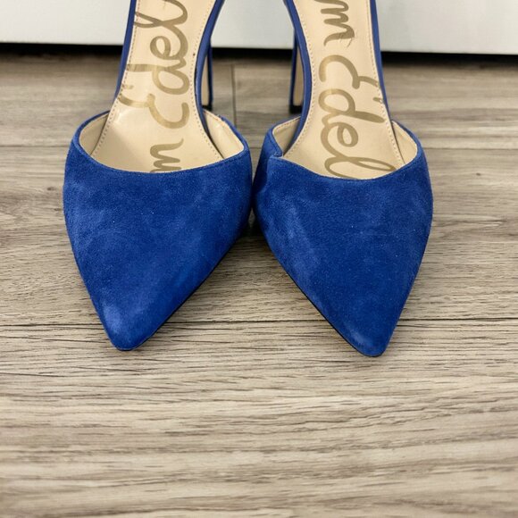 Sam Edelman Royal Blue Suede Harlow Pump Heels Size 8.5 - Picture 5 of 10